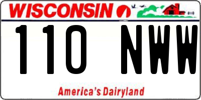 WI license plate 110NWW
