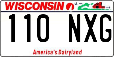 WI license plate 110NXG