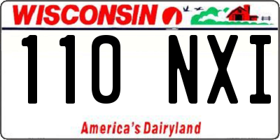 WI license plate 110NXI