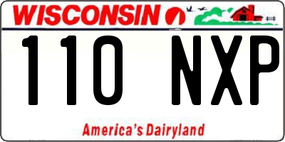 WI license plate 110NXP
