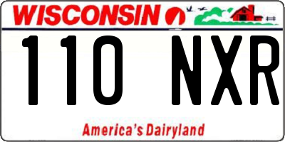 WI license plate 110NXR