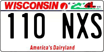 WI license plate 110NXS