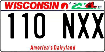 WI license plate 110NXX
