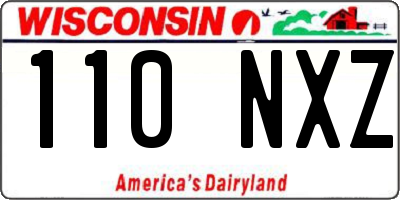 WI license plate 110NXZ