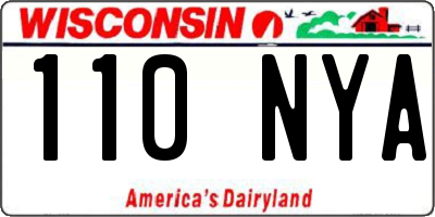 WI license plate 110NYA