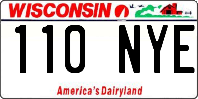 WI license plate 110NYE