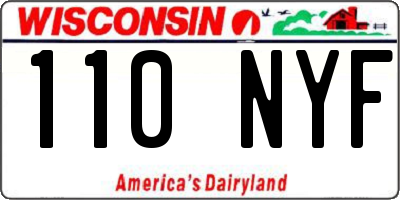 WI license plate 110NYF