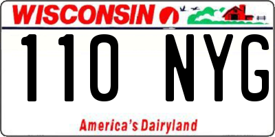 WI license plate 110NYG