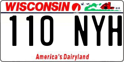 WI license plate 110NYH