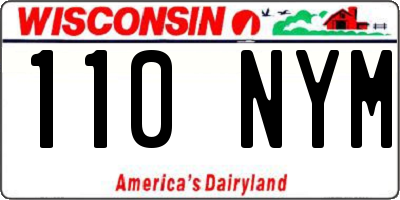 WI license plate 110NYM