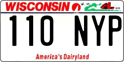 WI license plate 110NYP