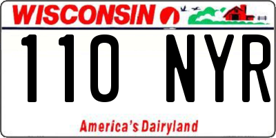 WI license plate 110NYR