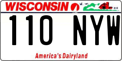 WI license plate 110NYW