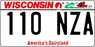 WI license plate 110NZA
