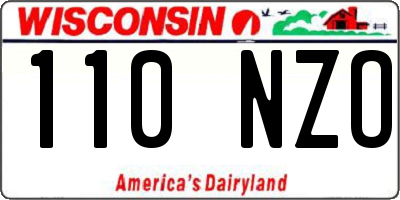 WI license plate 110NZO