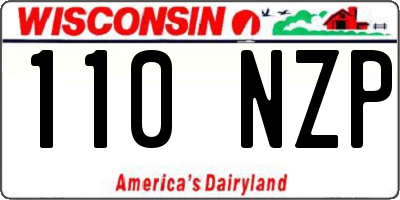 WI license plate 110NZP