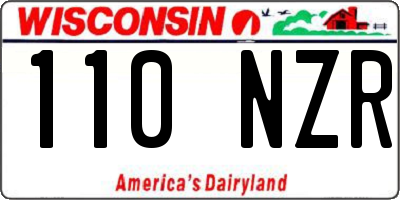 WI license plate 110NZR