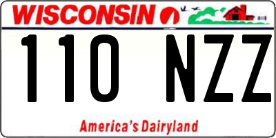 WI license plate 110NZZ