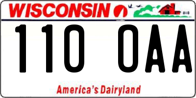 WI license plate 110OAA