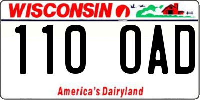 WI license plate 110OAD