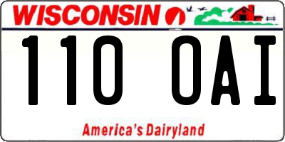 WI license plate 110OAI