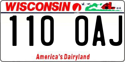 WI license plate 110OAJ