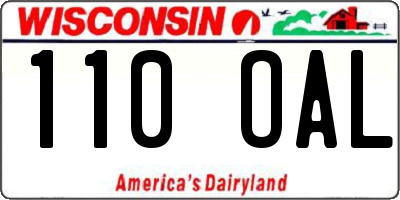 WI license plate 110OAL