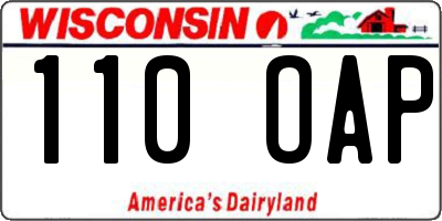 WI license plate 110OAP