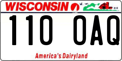 WI license plate 110OAQ