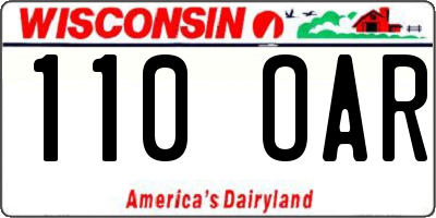 WI license plate 110OAR