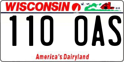 WI license plate 110OAS