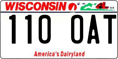 WI license plate 110OAT