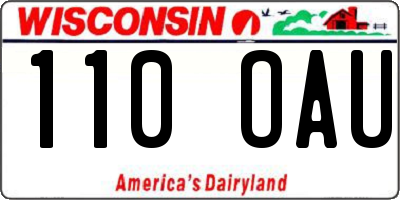 WI license plate 110OAU