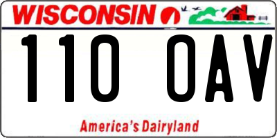 WI license plate 110OAV