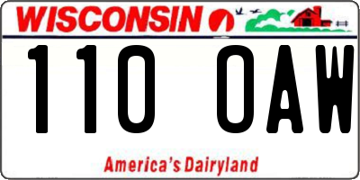 WI license plate 110OAW