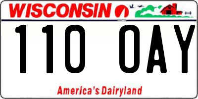 WI license plate 110OAY