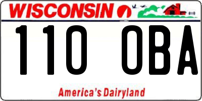 WI license plate 110OBA