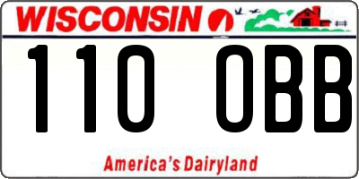 WI license plate 110OBB