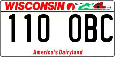 WI license plate 110OBC