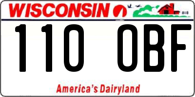 WI license plate 110OBF