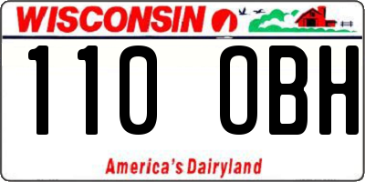 WI license plate 110OBH