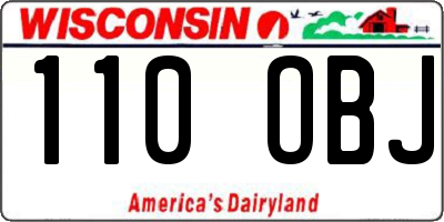 WI license plate 110OBJ