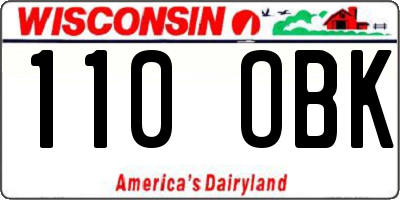 WI license plate 110OBK