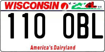 WI license plate 110OBL
