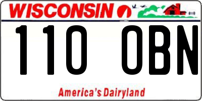 WI license plate 110OBN