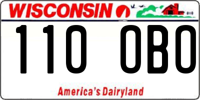 WI license plate 110OBO