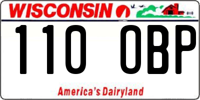 WI license plate 110OBP