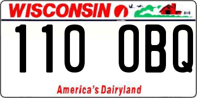 WI license plate 110OBQ