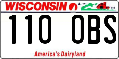 WI license plate 110OBS