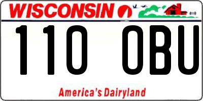 WI license plate 110OBU